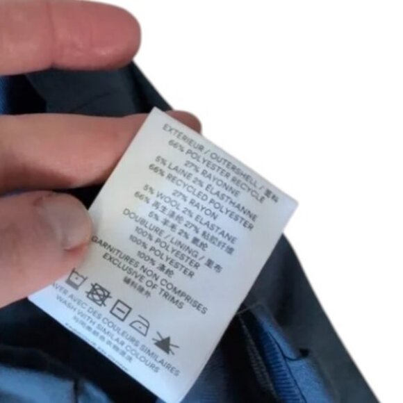 Frank & Oak navy blue classic-fit trousers size 41 - Picture 6 of 7